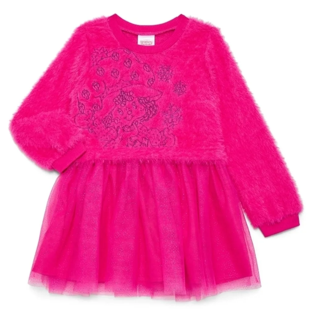 Starberry Shortcake Bright Pink Long Sleeve Dress, Wedding